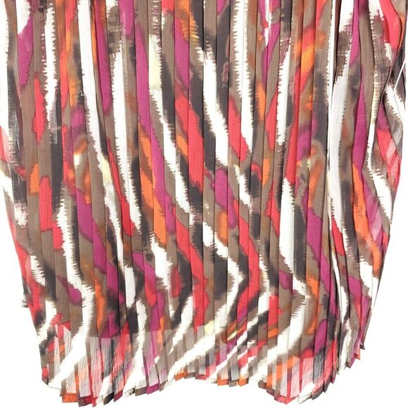 Zac Rachel Top Womens 1X Blouse Flutter Sleeves Colorful Pleated Front New - Picture 4 of 11